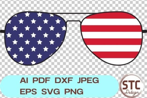4th of July USA Flag Sunglasses SVG: Modern Vector Illustration for Creative Projects