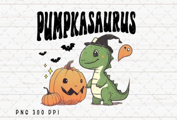 Adorable Dino Meets Autumn: Cute Dinosaur Pumpkin Fall Halloween PNG