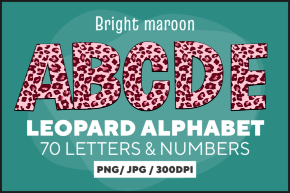 Bright Maroon Leopard Letters: A Typeface with Wild Style