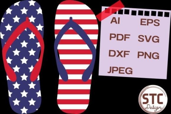 Celebrate Summer with 4th of July USA Flag Flipflops SVG