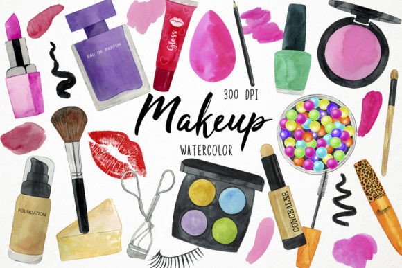 Elevate Your Designs with Watercolor Makeup Clipart