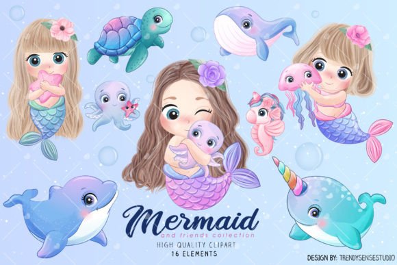 Enchanting Your Designs with Doodle Mermaid & Friends Clipart