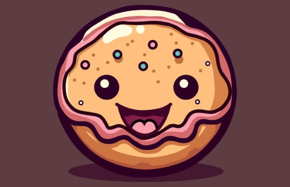 Floating Melted Doughnut Cartoon Vector: A Sweet Design Asset