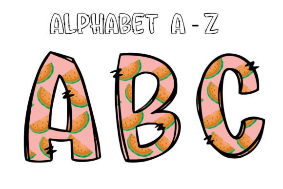 Fruity Alphabet Doodle Summer Alphabet2: A Burst of Playful Design