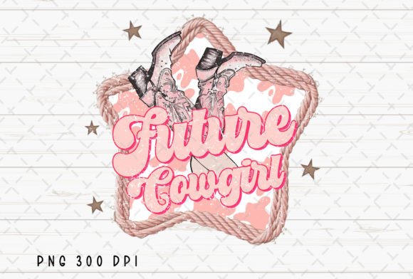 Future Cowgirl Star Rope Retro PNG: A Design Asset with Grit