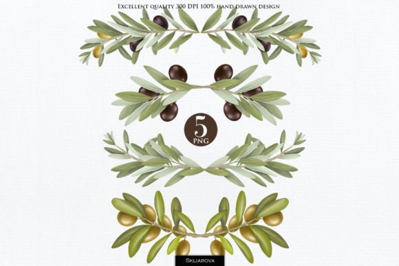 Olive Branches Border Set: Natural Elegance for Your Designs