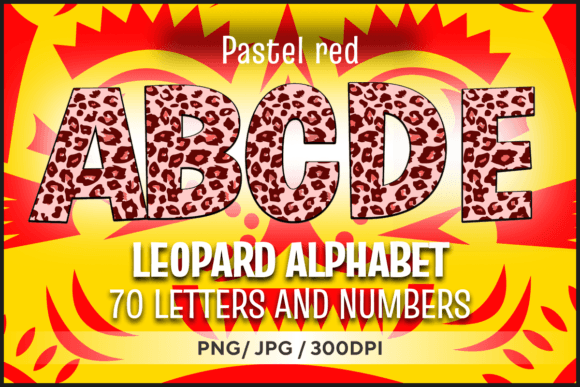 Pastel Red Leopard Alphabet: A Unique Typeface for Bold Design