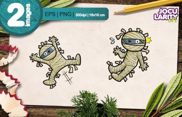 Unwrap the Laughter: The Funny Surprised Mummy Cartoon Vector