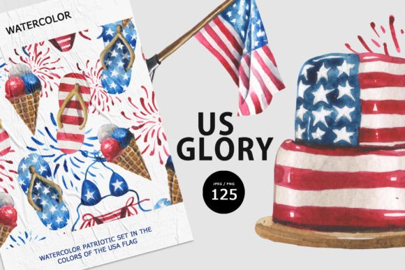 US GLORY Watercolor Patriotic Set: A Creative Toolkit for American Pride