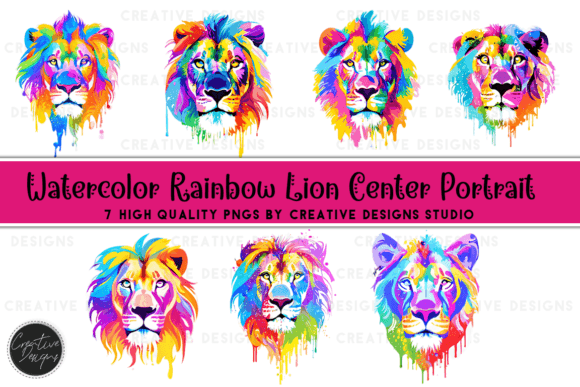 Watercolor Rainbow Lion Graphics Set: A Designer's Guide